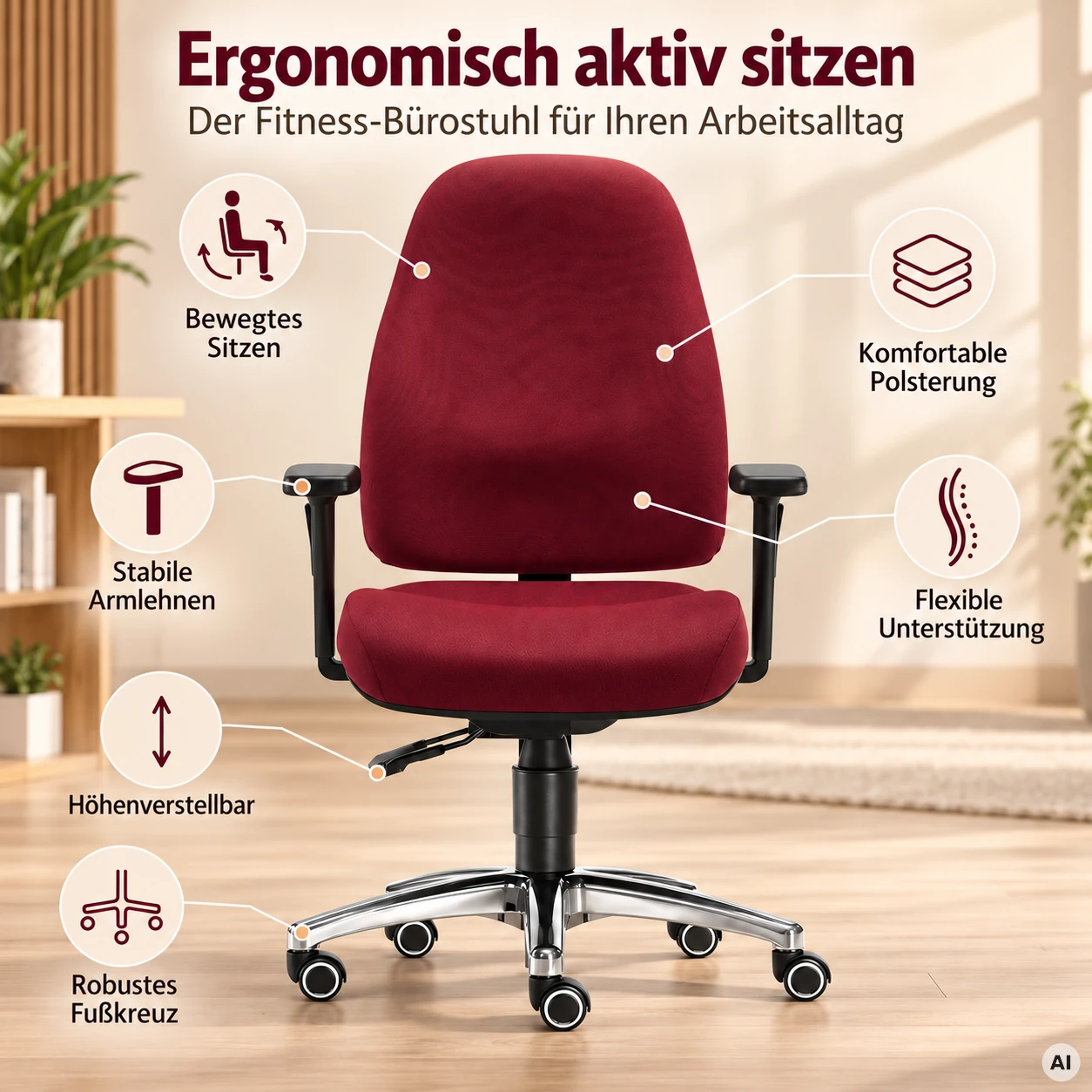 Flex Profi - Ergonomischer Fitness-Bürostuhl
