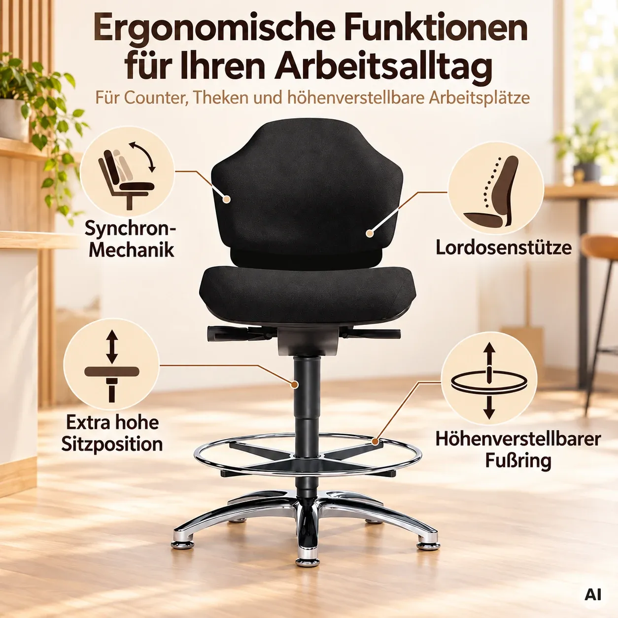 Earth H - Feng Shui Hoch- & Counterstuhl