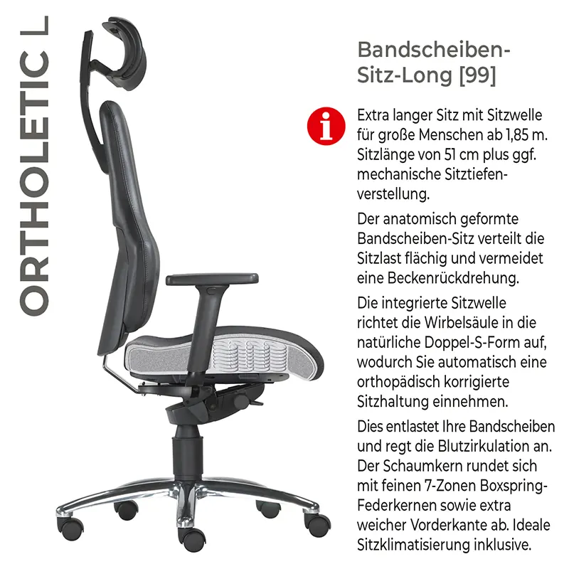 Ortholetic Balance L mit Kopfstütze - Ortho-Bürostuhl