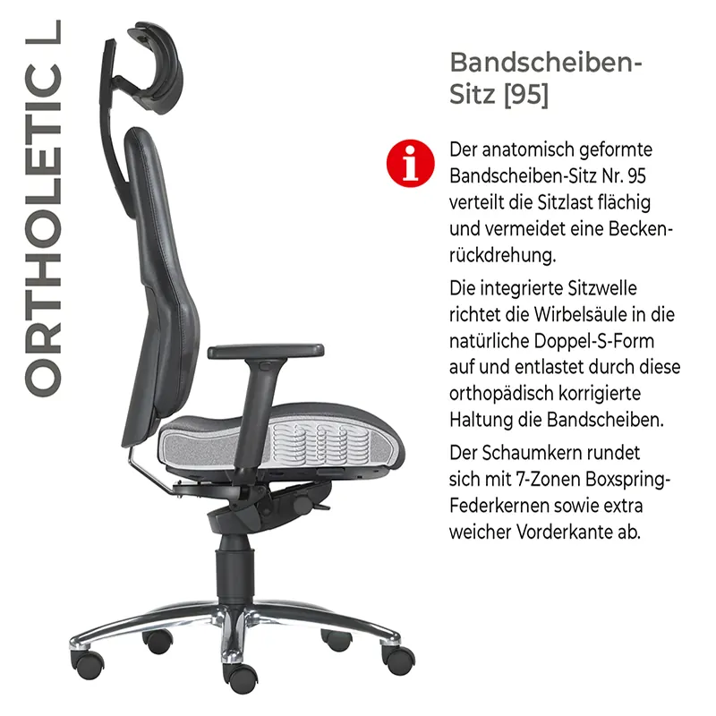 Ortholetic Balance L mit Kopfstütze - Ortho-Bürostuhl