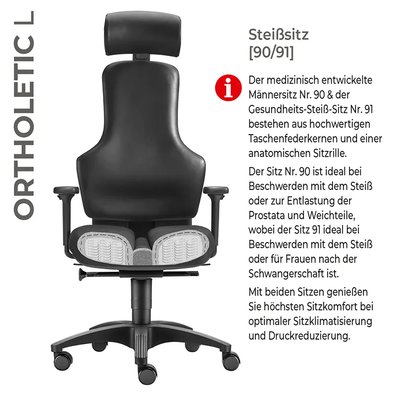 Ortholetic Balance L mit Kopfstütze - Ortho-Bürostuhl